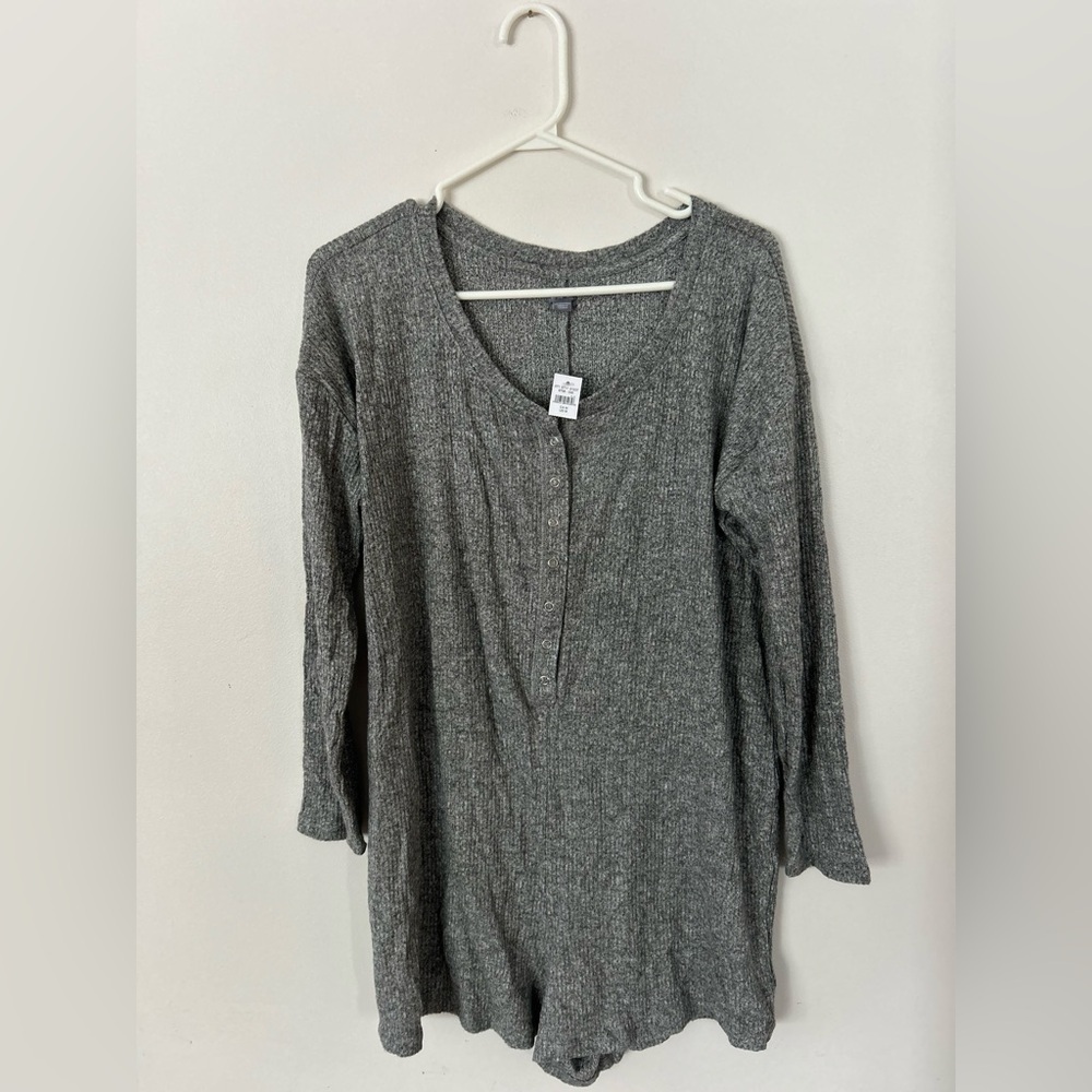 NWT Aerie Charcoal Long Sleeve Romper